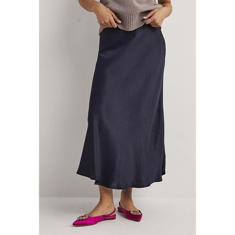 Boden Navy Midi Skirt